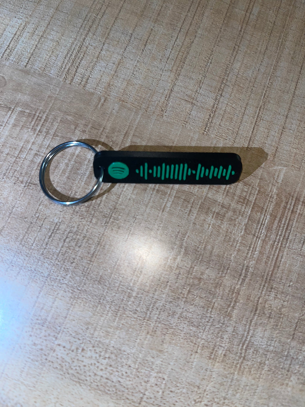 Spotify Keychain with soundwave scannable code 